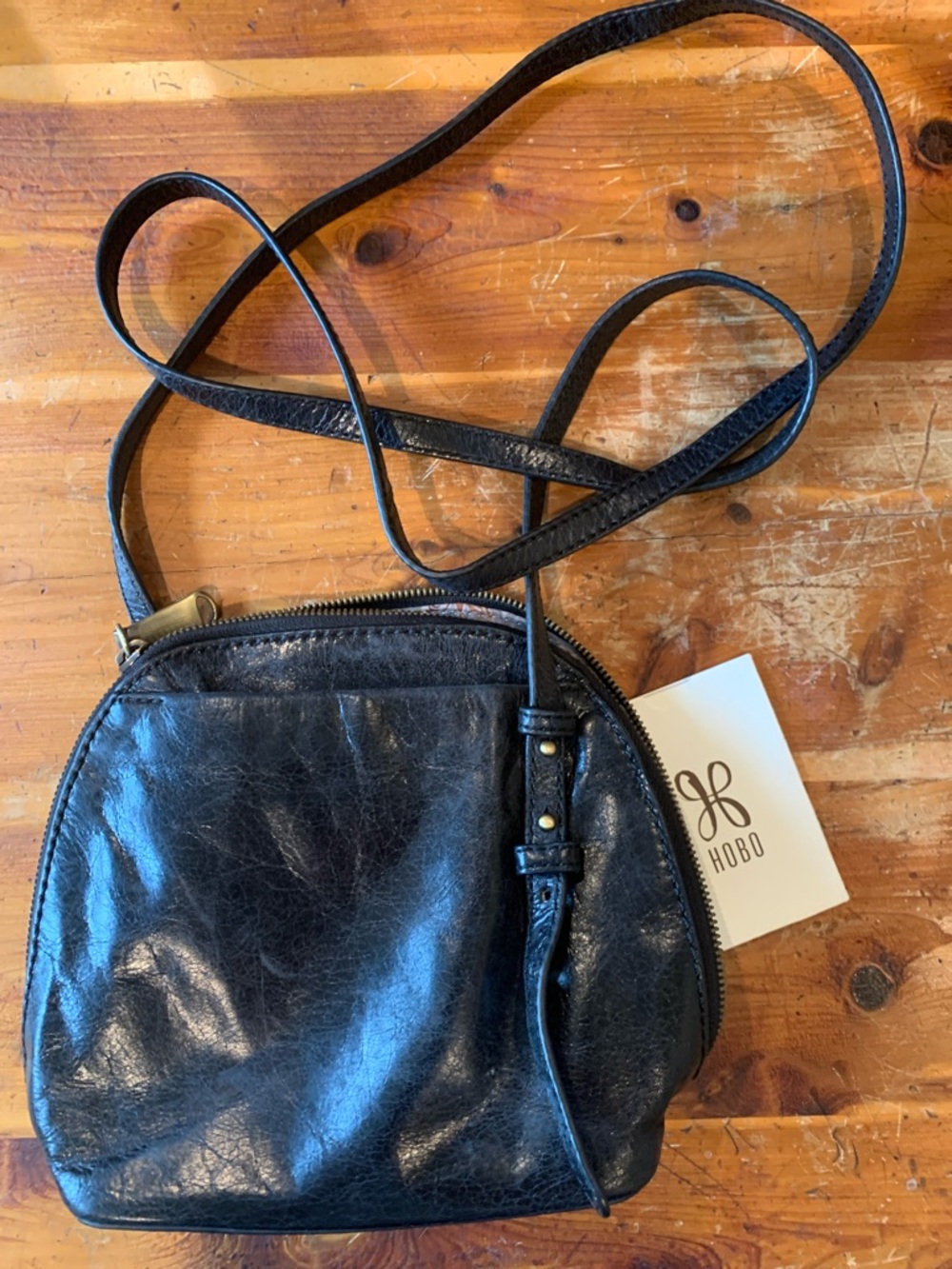 HOBO Black Leather Small Crossbody Purse